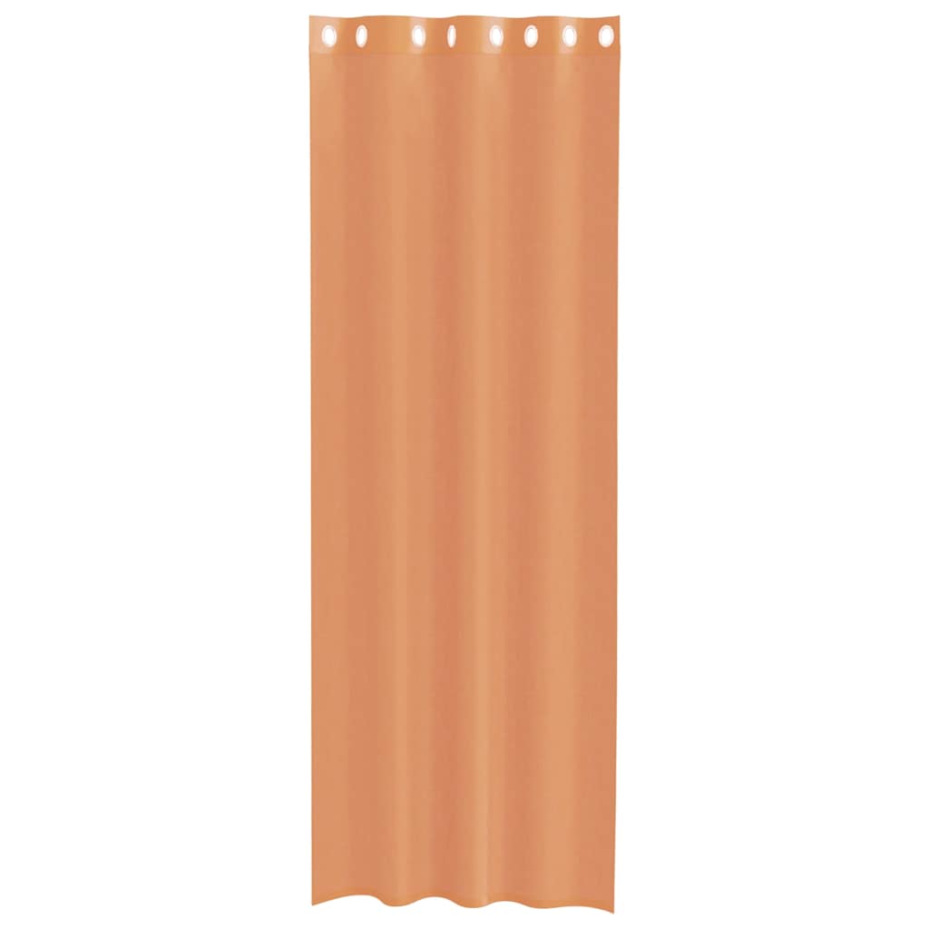 Cortinas de voile com ilhós 2 pcs terracota