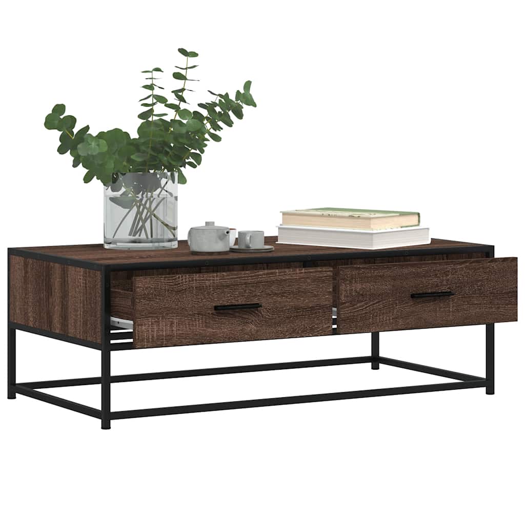 Mesa centro 100x50x35 cm deriv. madeira/metal carvalho castanho