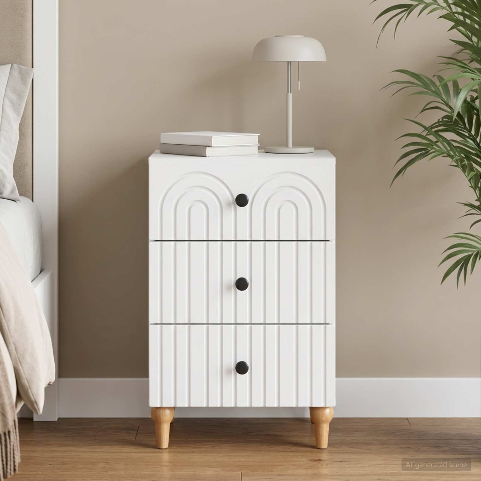 Armário de cabeceira com gaveta branco 43x 41 x 66,5 cm