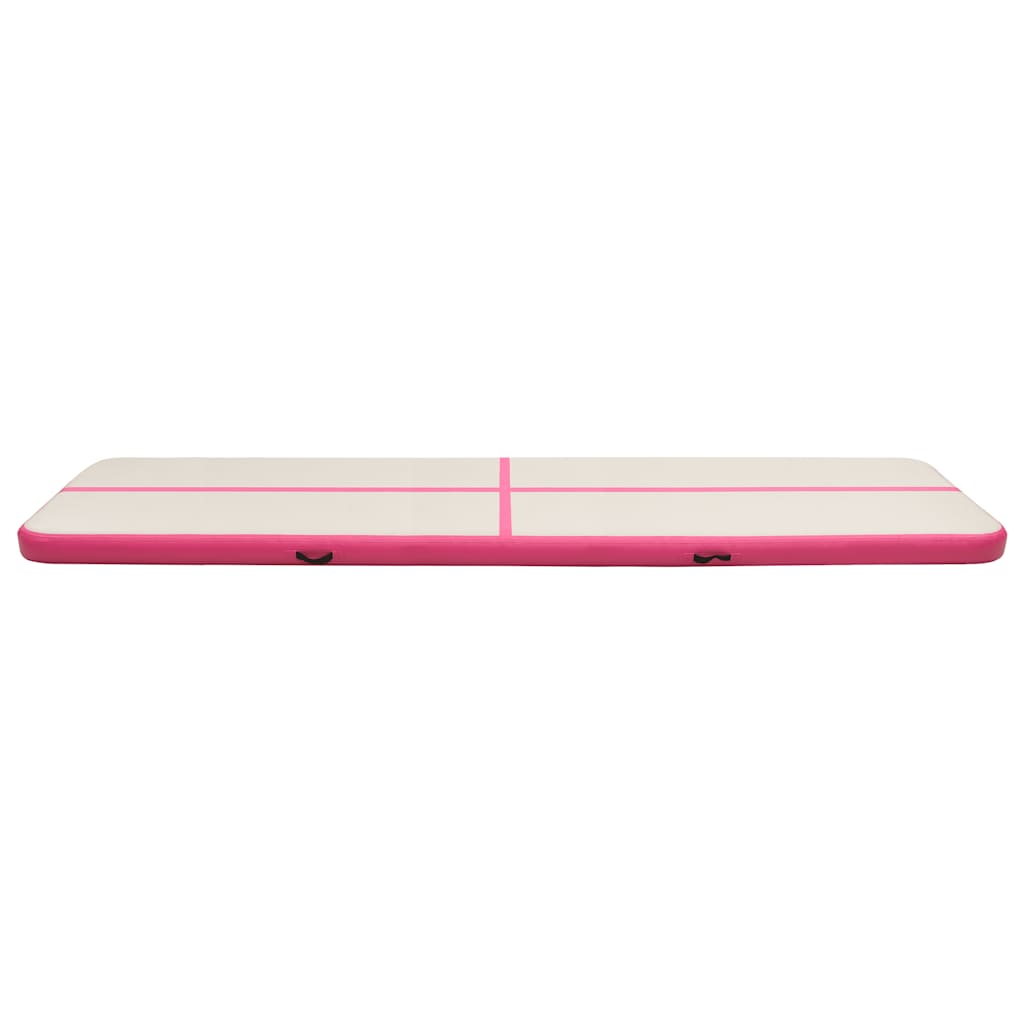 Colchão de ginástica insuflável c/ bomba 700x100x20 cm PVC rosa