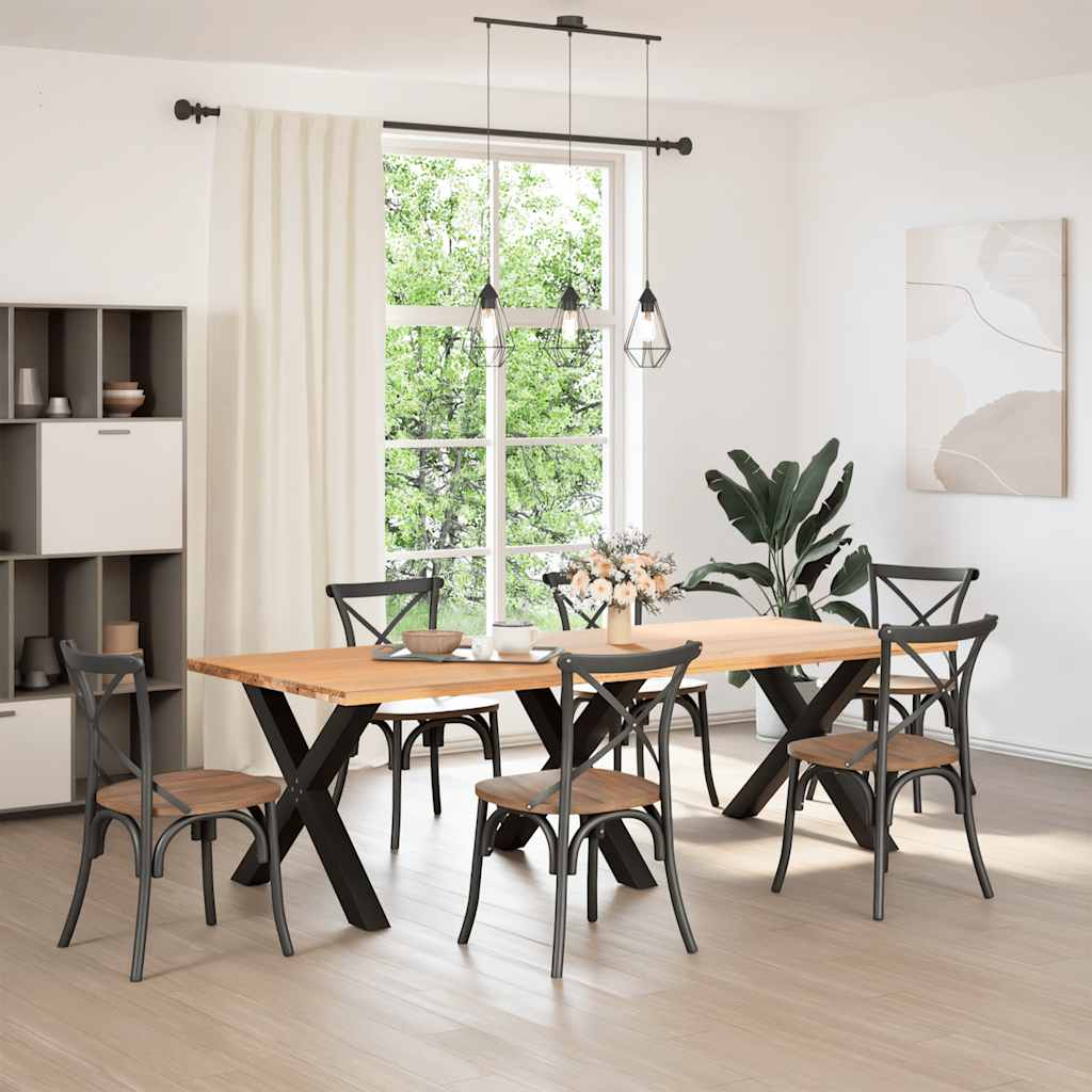 Pés para mesa de jantar em formato de x, 3 peças, preto, 90x (72-73) cm, aço