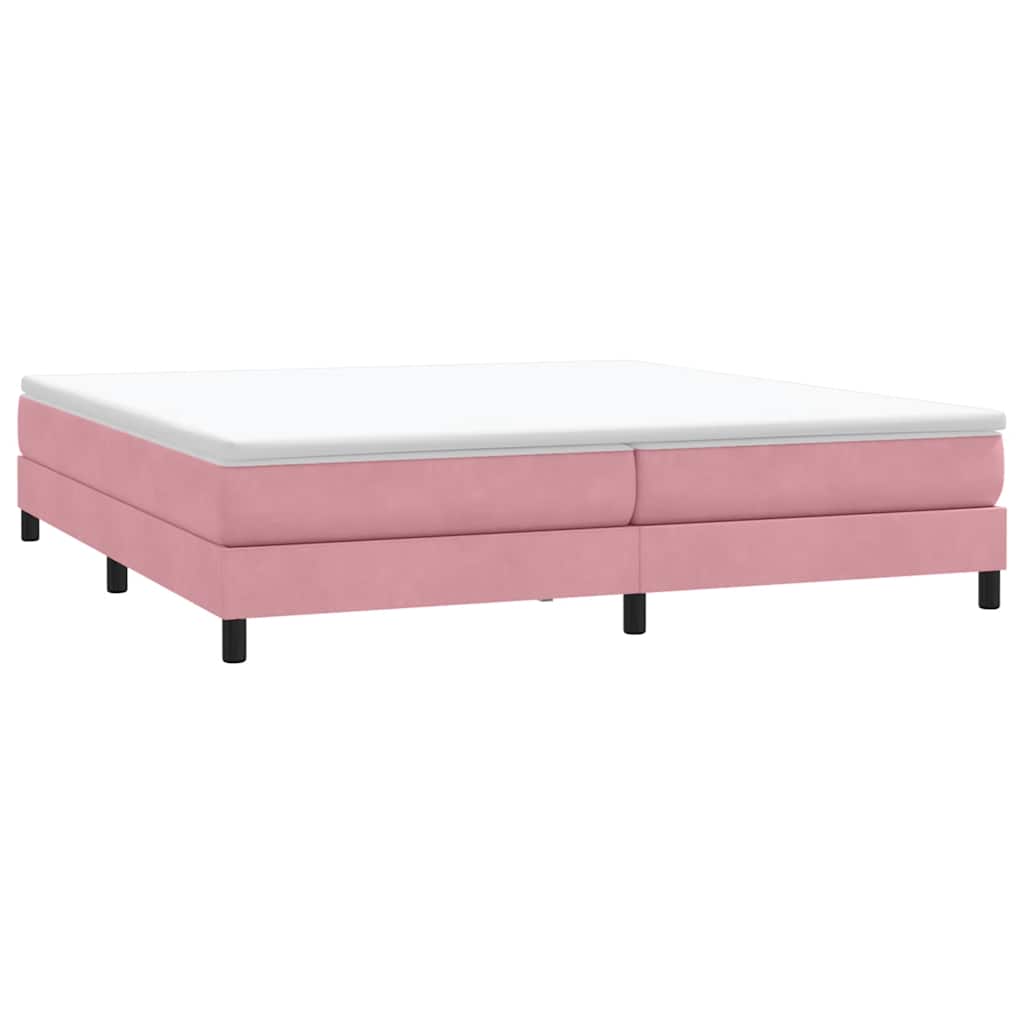 Cama com molas sem colchão 200x210 cm veludo rosa