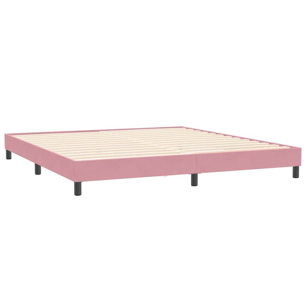 Cama com molas sem colchão 200x210 cm veludo rosa