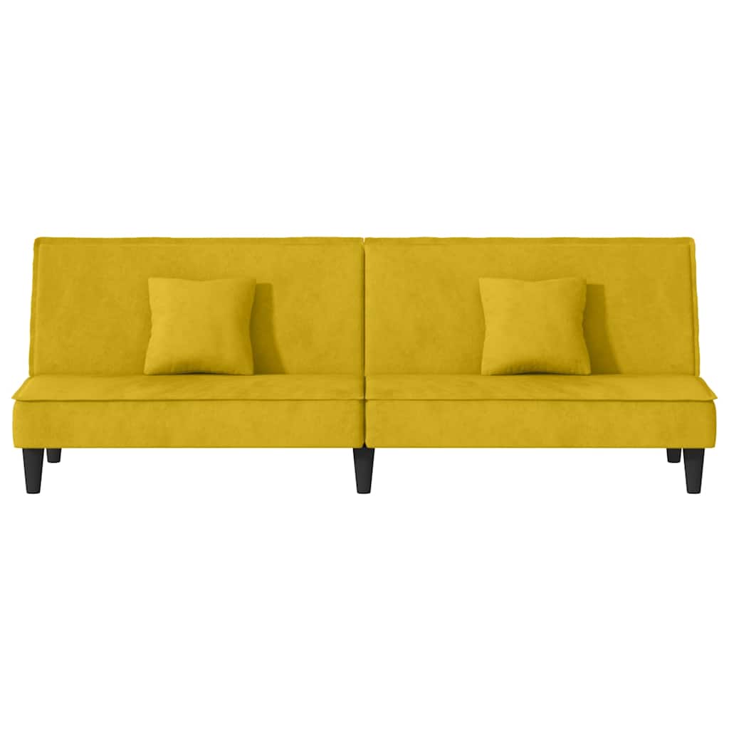 Sofá-cama veludo amarelo