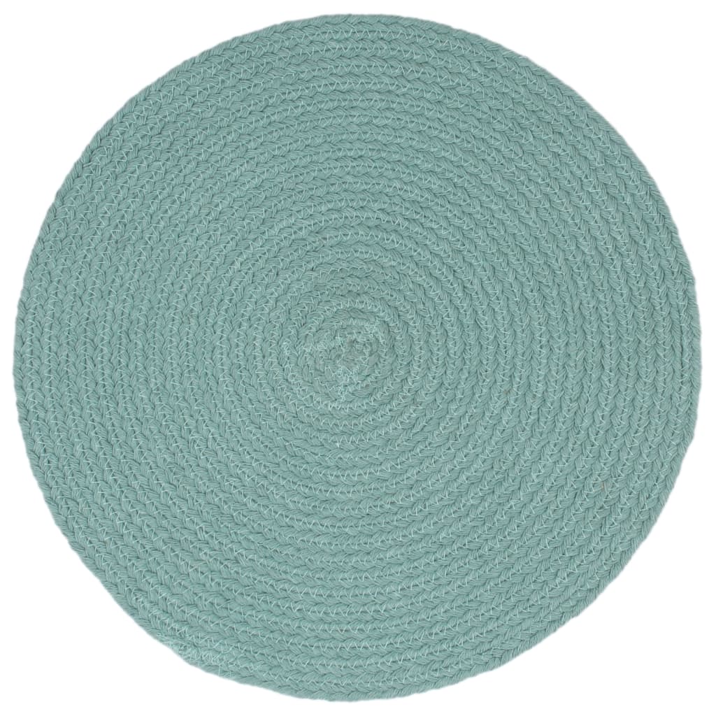 Individuais de mesa 4 pcs algodão liso 38 cm redondo verde