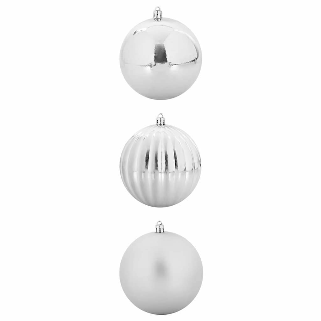 Conjunto de bolas de natal xxl 3 unid. prateado ø 25 cm leds
