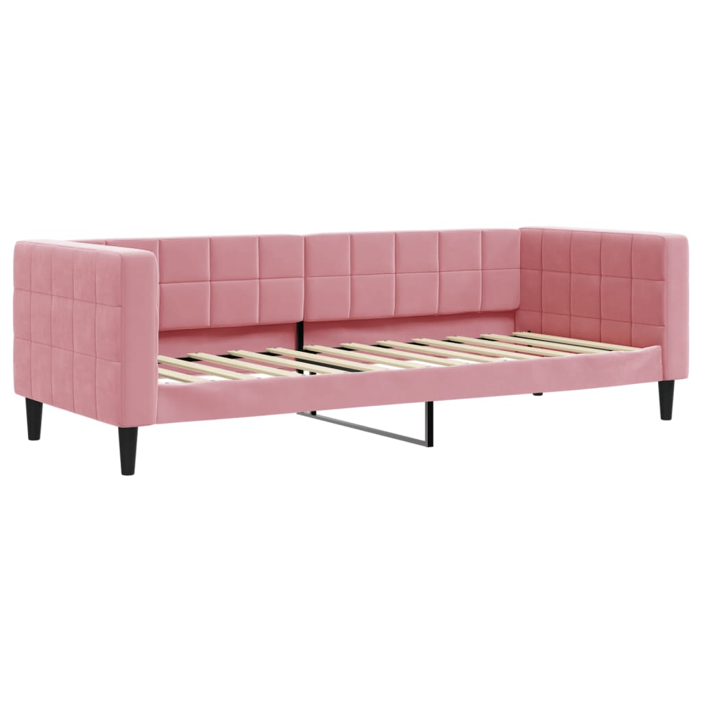 Sofá-cama com colchão 80x200 cm veludo rosa