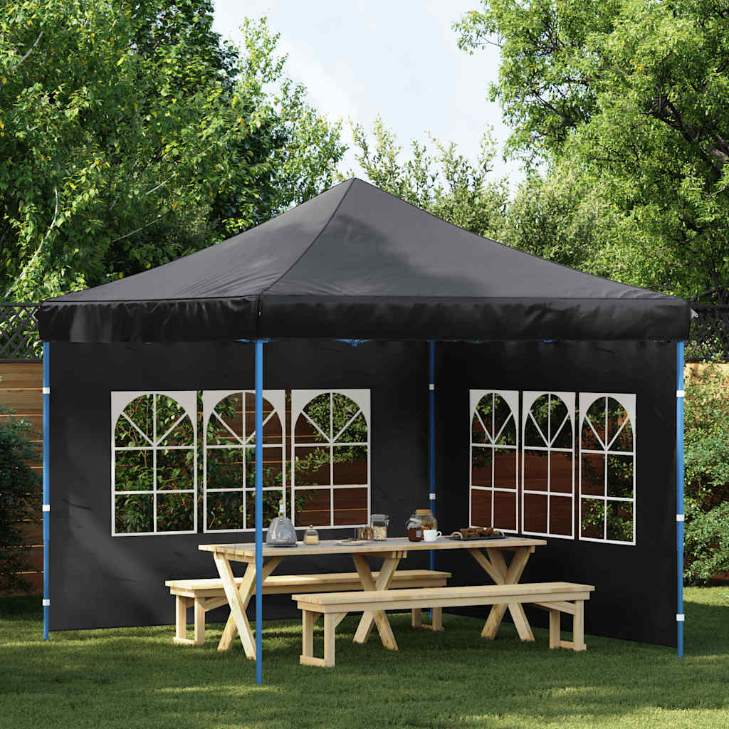 Parede lateral com janela p/ tenda de festas 2 pcs PE antracite