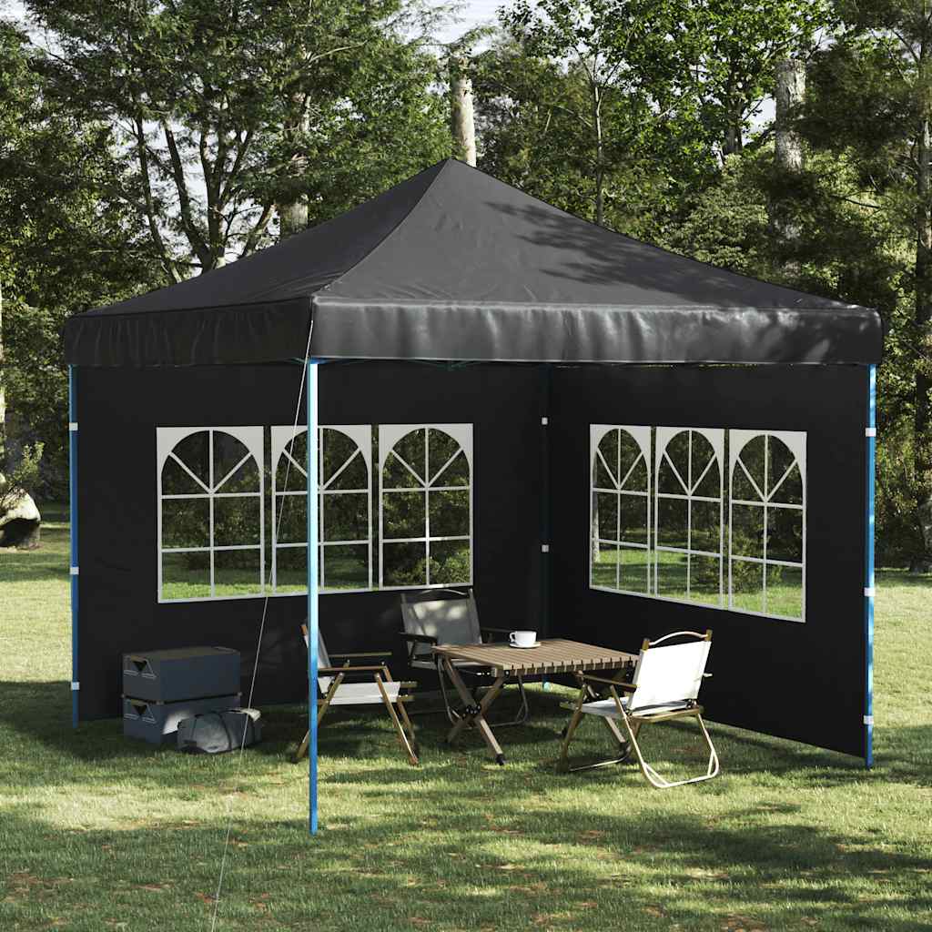 Parede lateral com janela p/ tenda de festas 2 pcs PE antracite