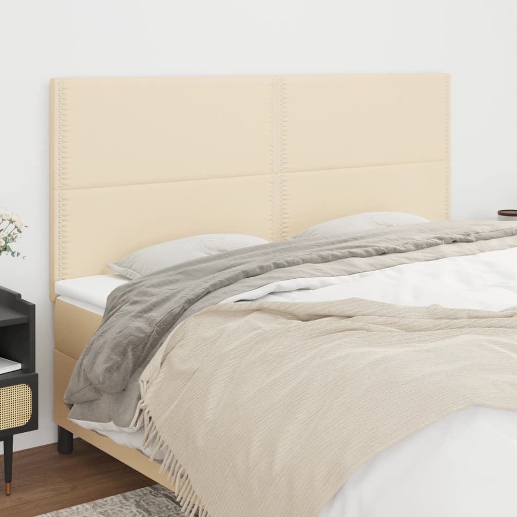 Cabeceira creme 180x5x118/128 cm tecido