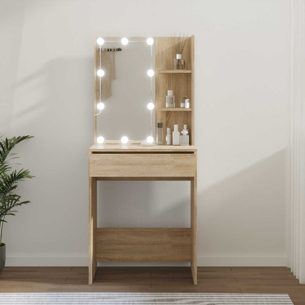 Toucador com leds 60x40x140 cm carvalho sonoma