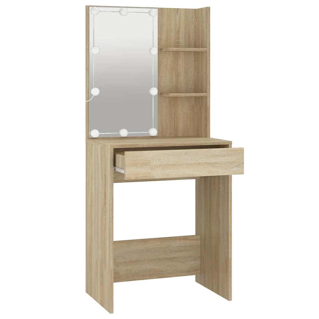 Toucador com leds 60x40x140 cm carvalho sonoma