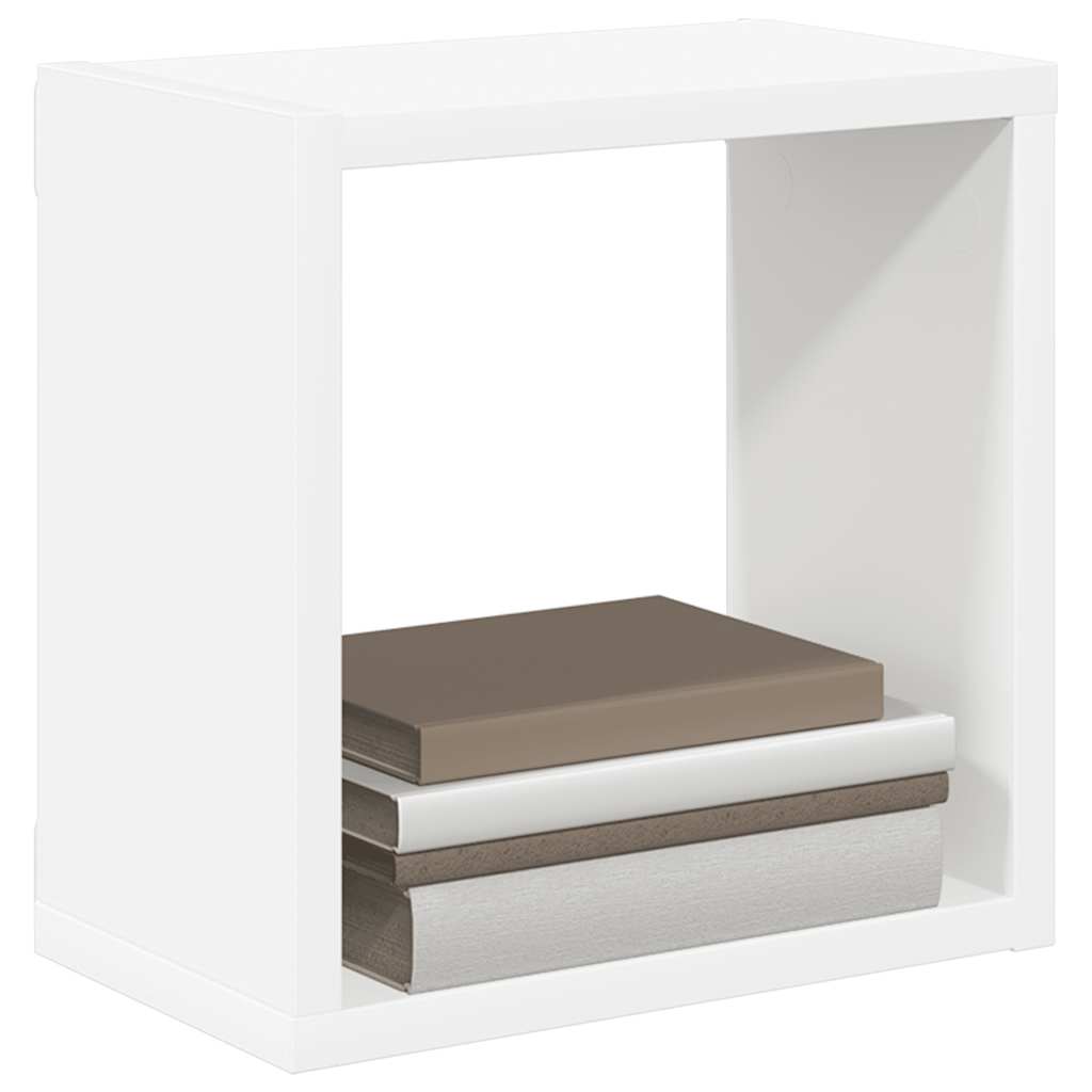 Prateleiras de parede em forma de cubo 2 pcs 26x15x26 cm branco