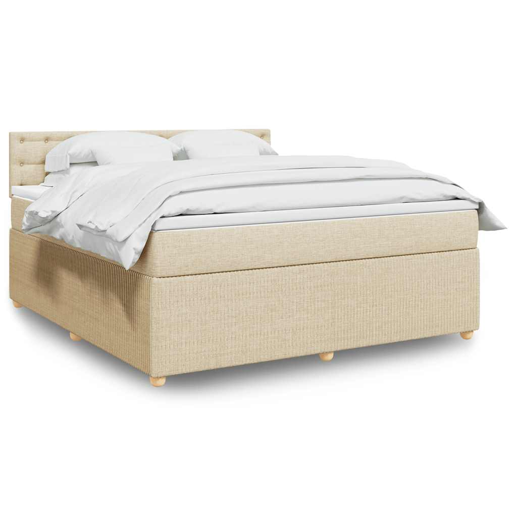 Cama com molas/colchão 180x200 cm tecido cor creme