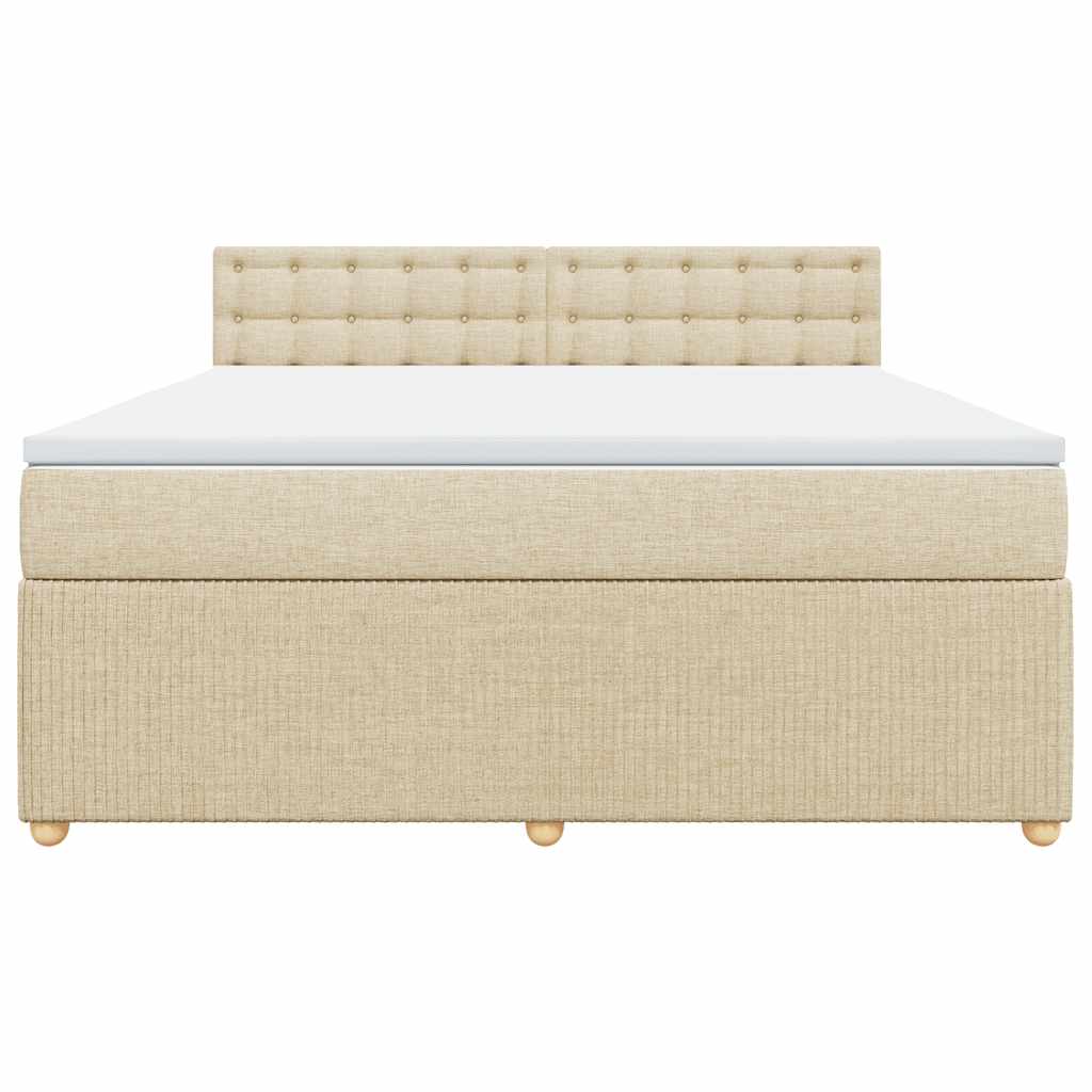 Cama com molas/colchão 180x200 cm tecido cor creme