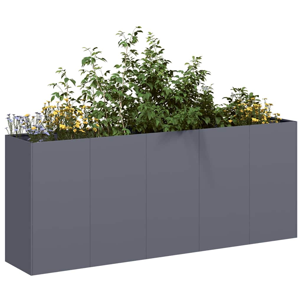 Vaso/floreira 200x40x80 cm aço laminado a frio antracite
