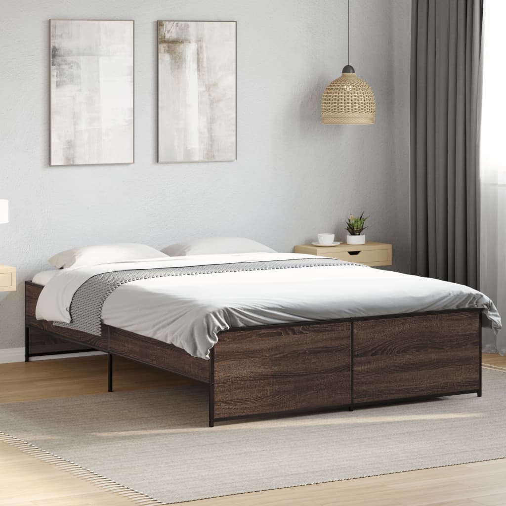 Estrutura de cama 135x190cm derivados madeira/metal