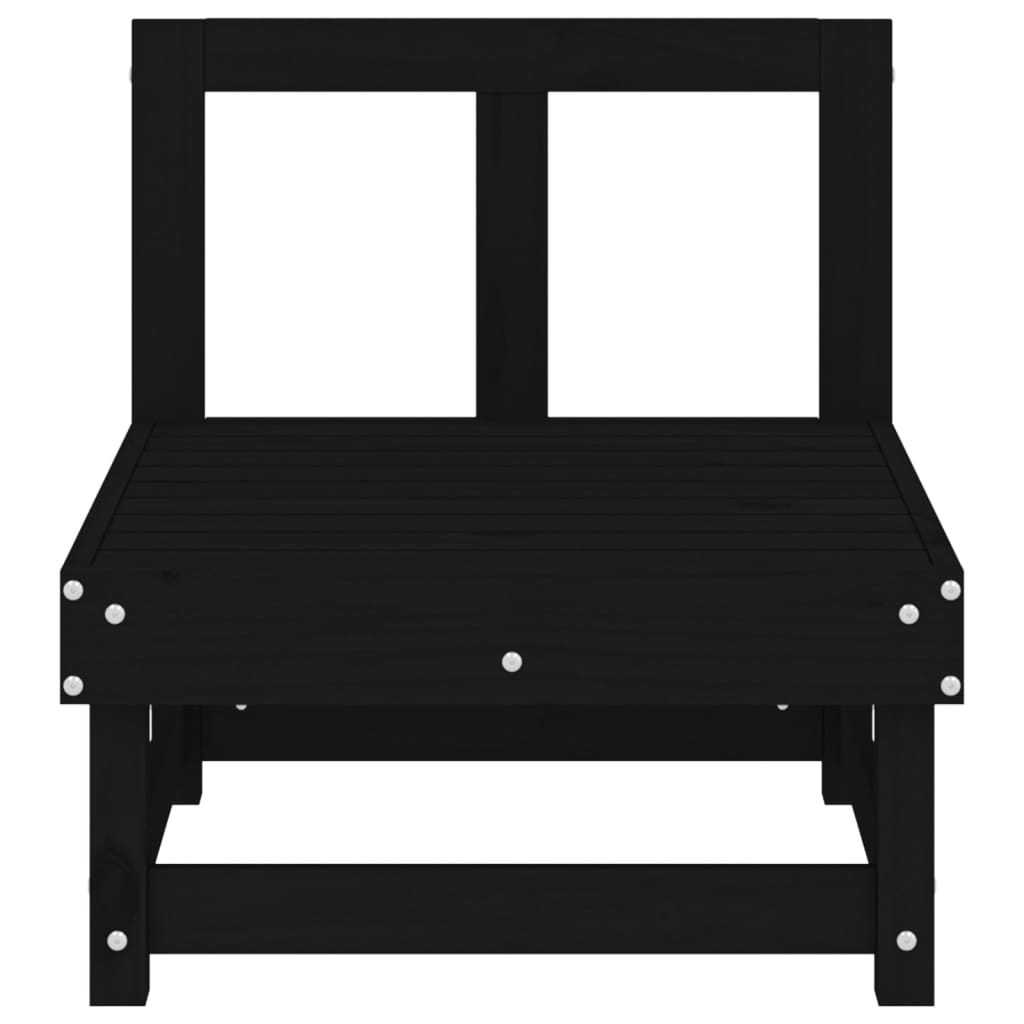 Sofás de centro para jardim 2 pcs madeira de pinho maciça preto