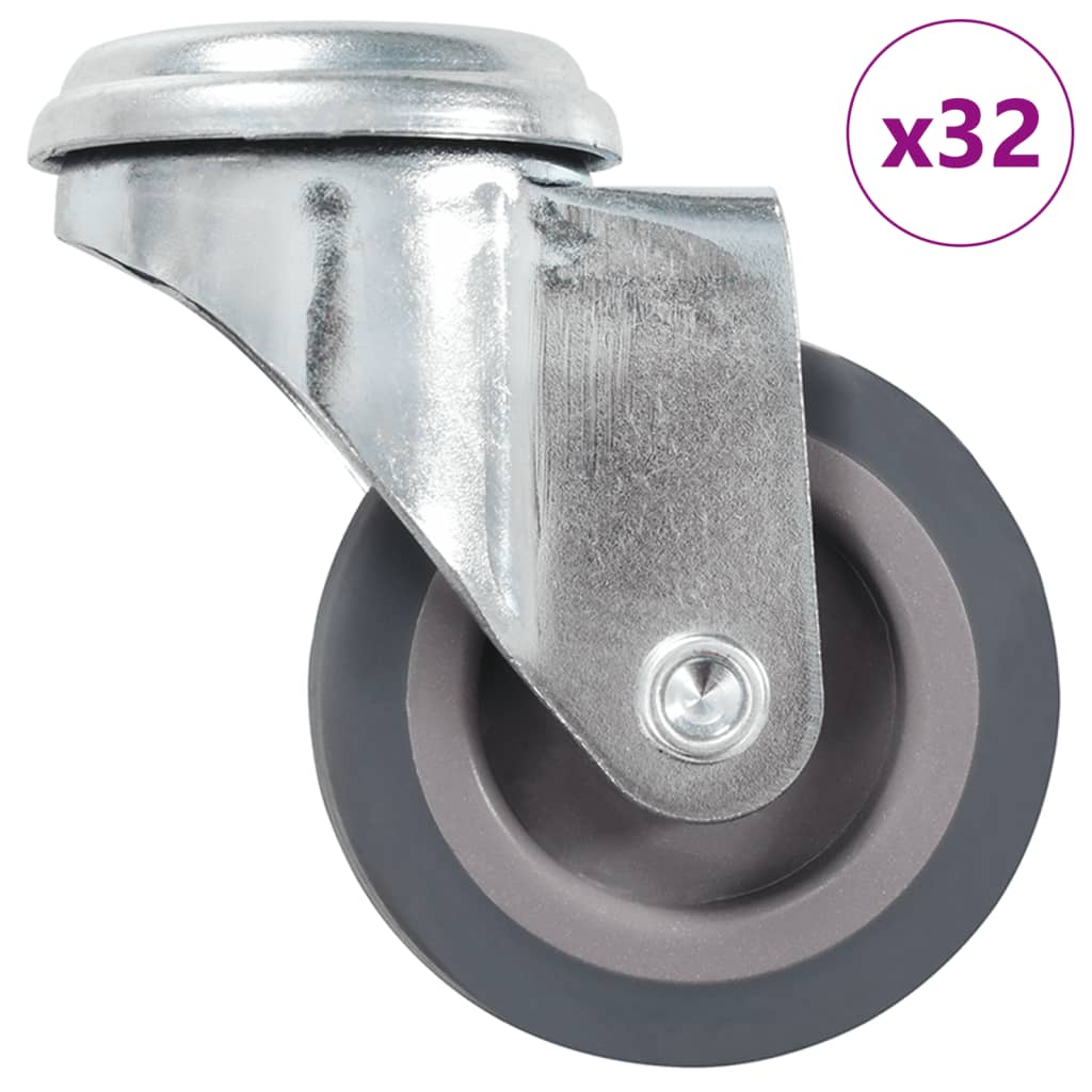 32 Pcs rodas giratórias com furo roscado 50 mm