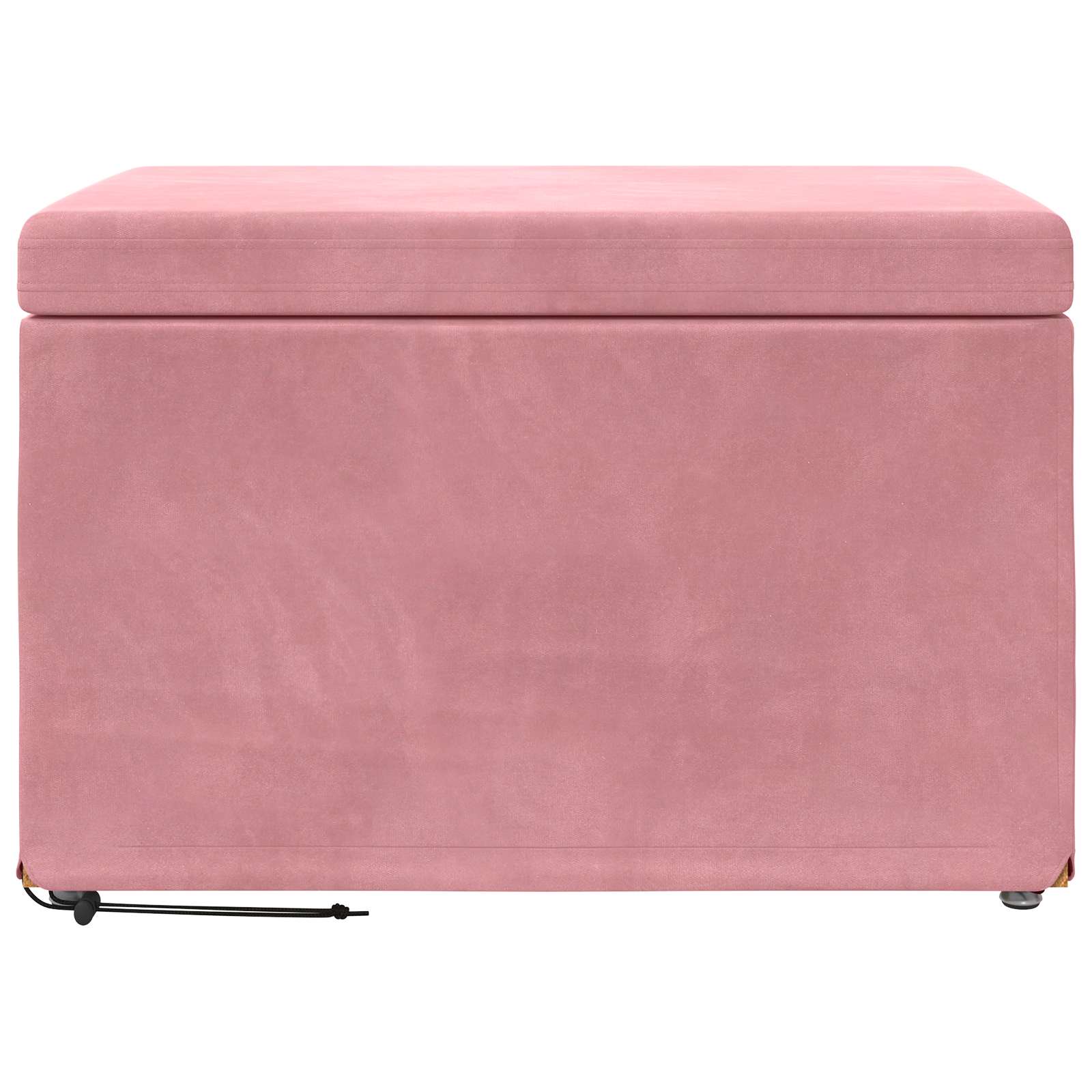 Banqueta rosa 61 x 41 x 40 cm veludo e madeira de engenharia