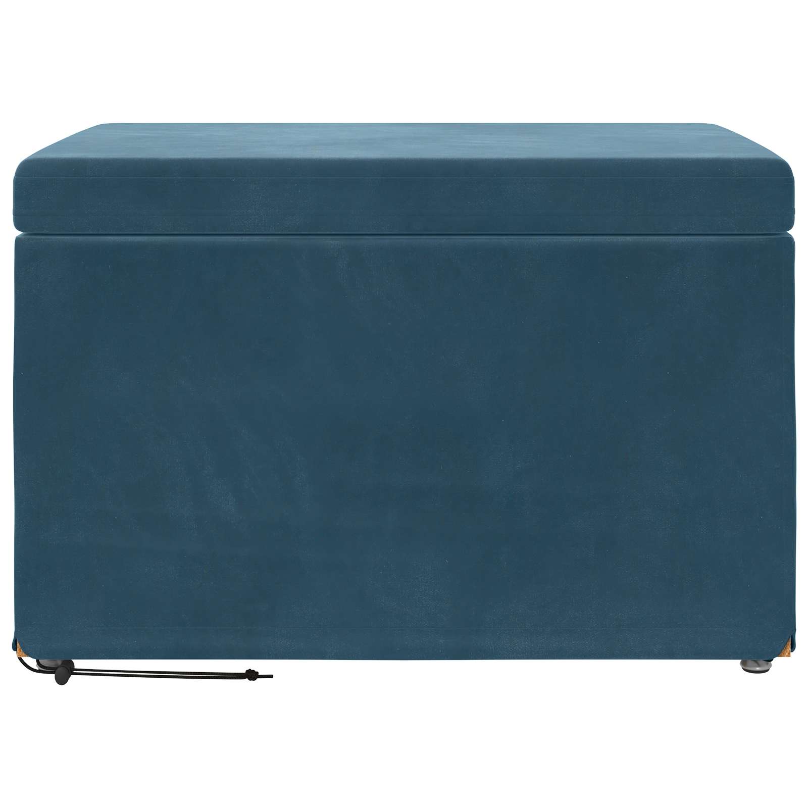 Banqueta azul 61 x 41 x 40 cm veludo e madeira de engenharia