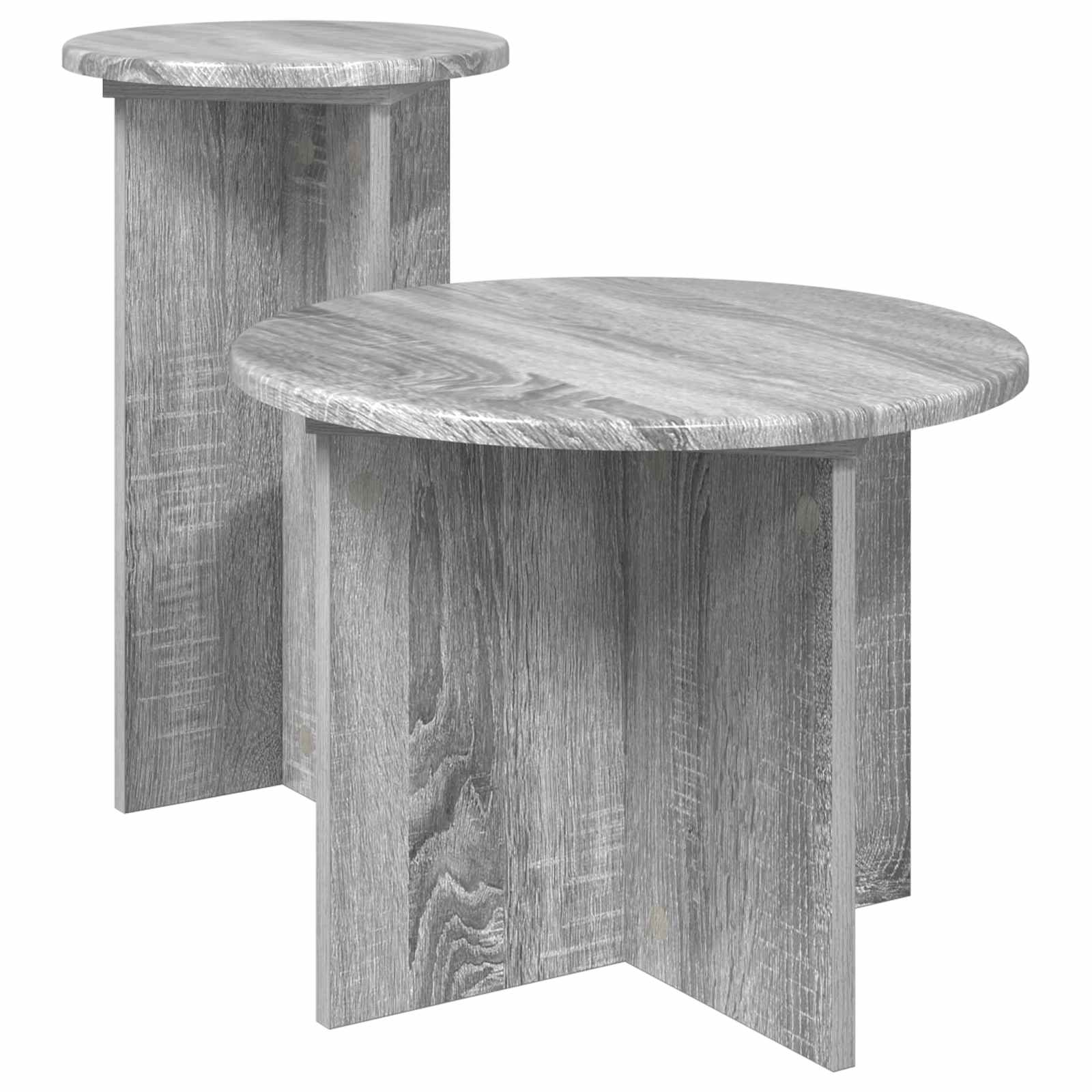 Conjunto de mesas de apoio 2 unid. sonoma cinzento ø 45 x 35 cm