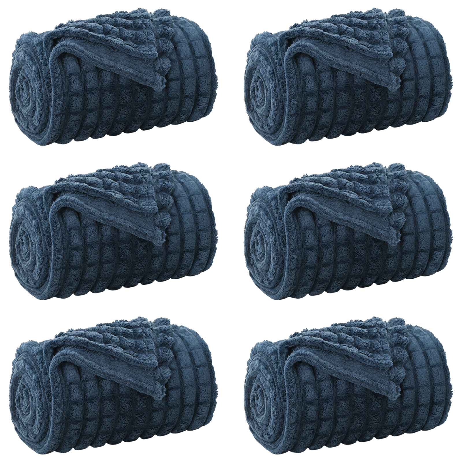 Cobertores de sofá 6 unid. azul marinho 200 x 150 cm 4.5 lã
