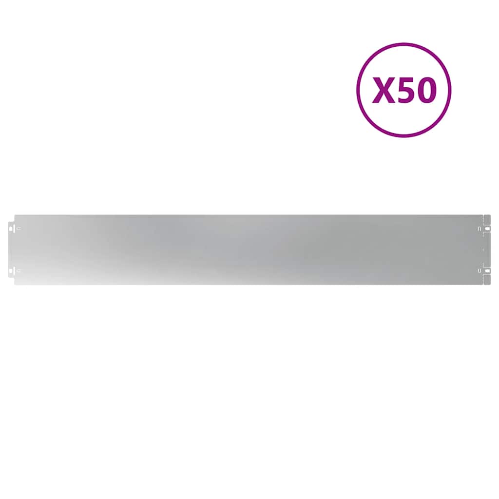 Bordas de relvado 50 unid 15x103 cm aço galvanizado