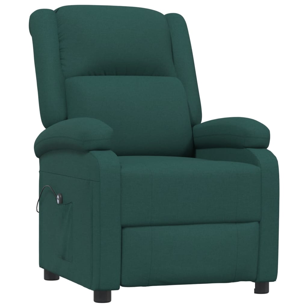 Poltrona elétrica reclinável tecido verde-escuro