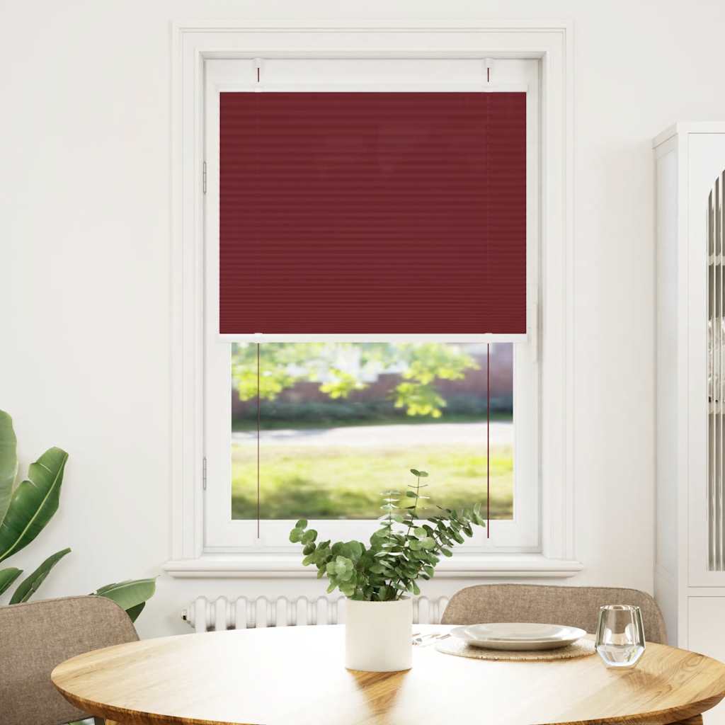Plissado cego bordéus vermelho 70x100 cm largura tecido 69,4 cm