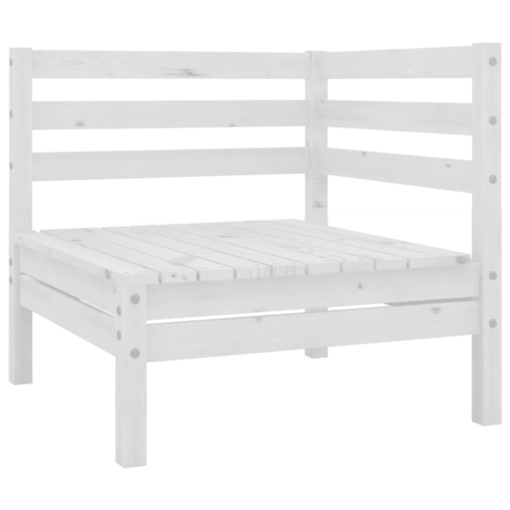 6 Pcs conjunto lounge de jardim pinho maciço branco