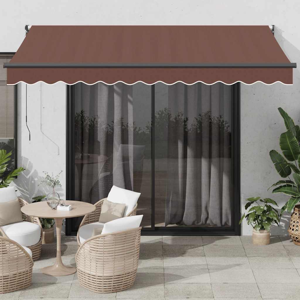 Toldo retrátil automático 350x250 cm castanho