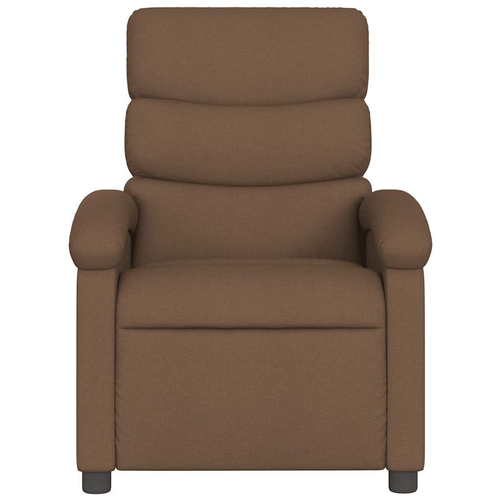 Poltrona de massagens reclinável tecido castanho