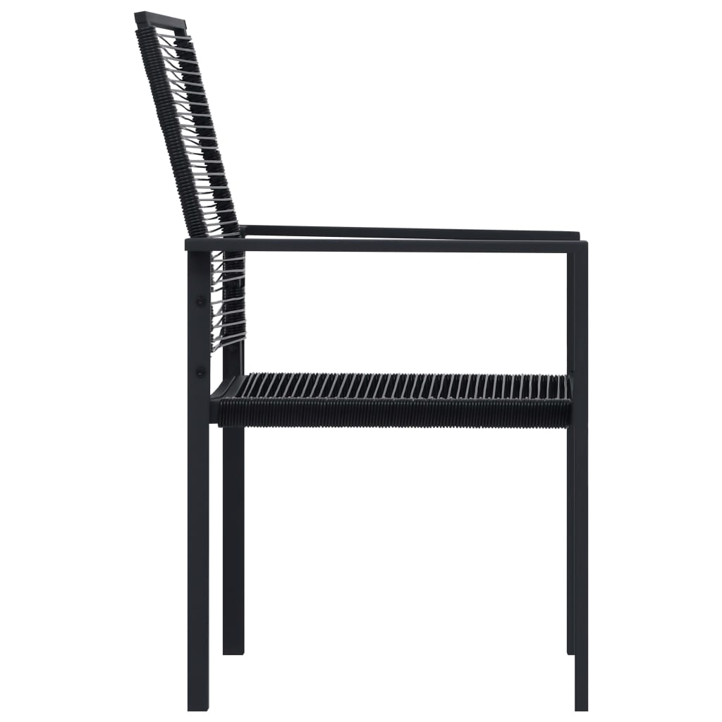 Cadeiras de jardim 2 pcs vime de PVC preto