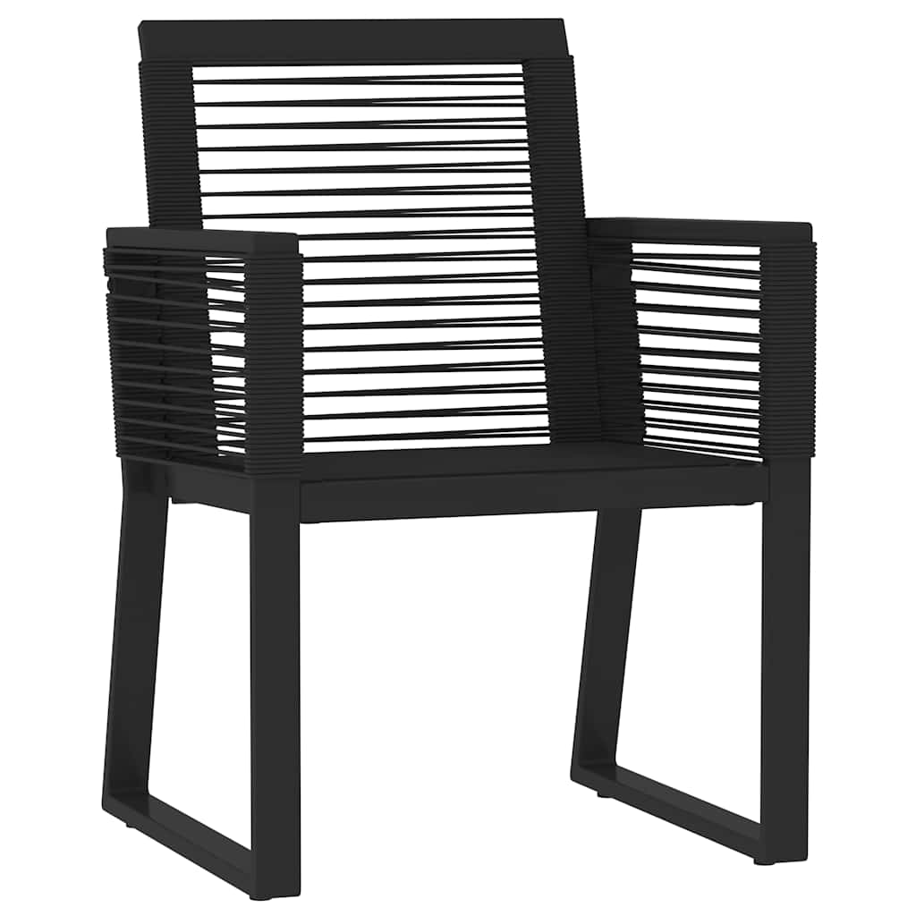 9 Pcs conjunto de jantar para jardim preto