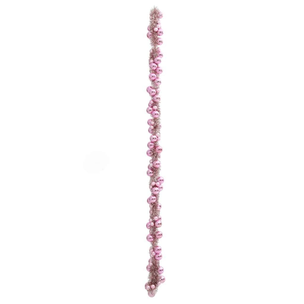 Guirlanda de bolas de natal rosa 186 cm poliestireno