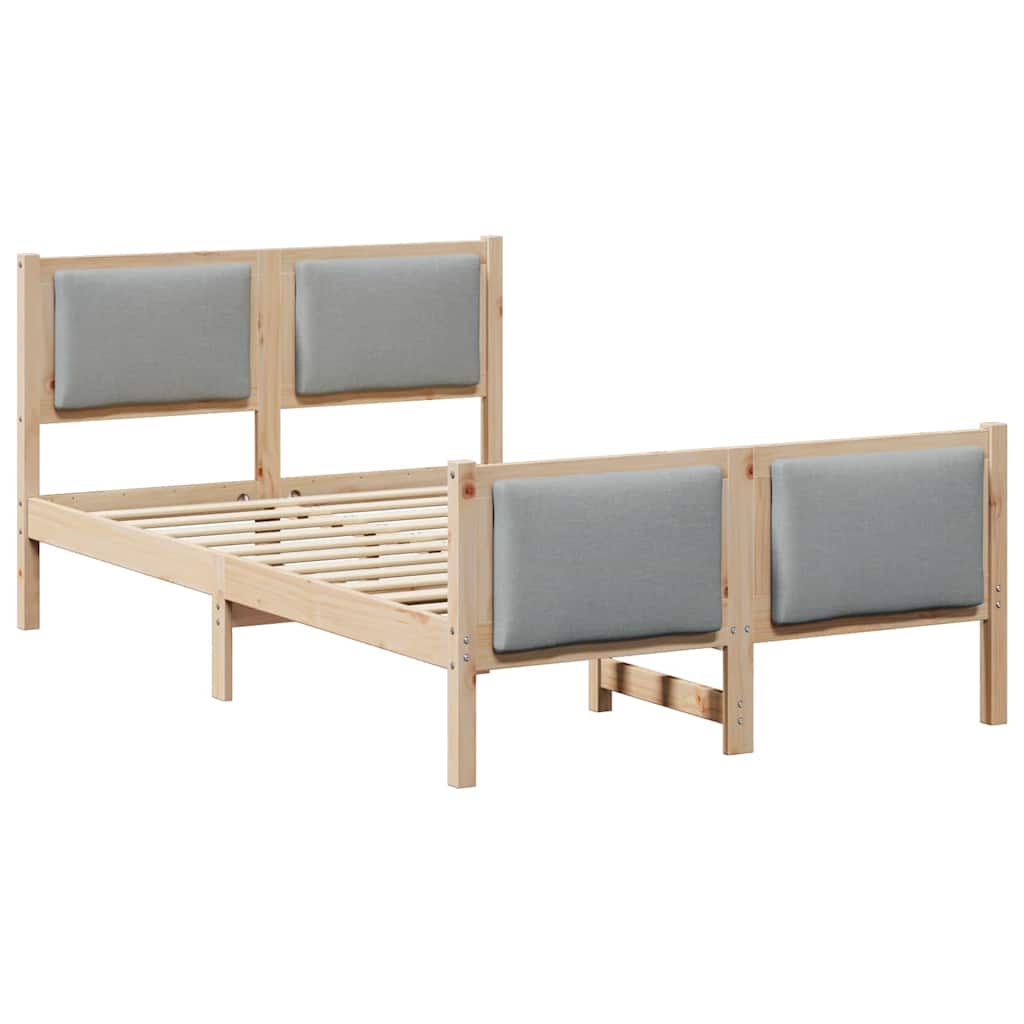Estrutura da cama cinzento-claro 120 x 190 cm tecido