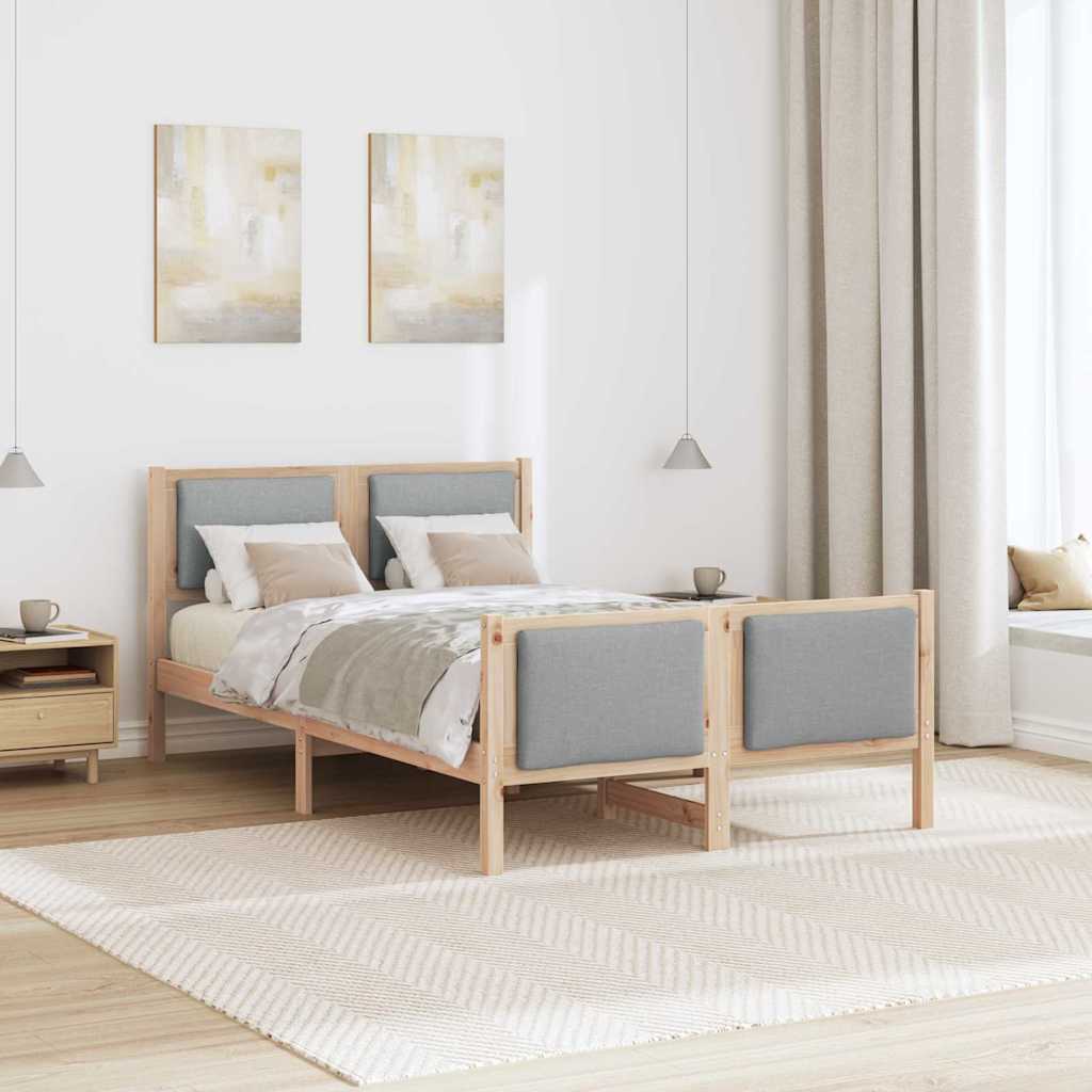 Estrutura da cama cinzento-claro 120 x 190 cm tecido