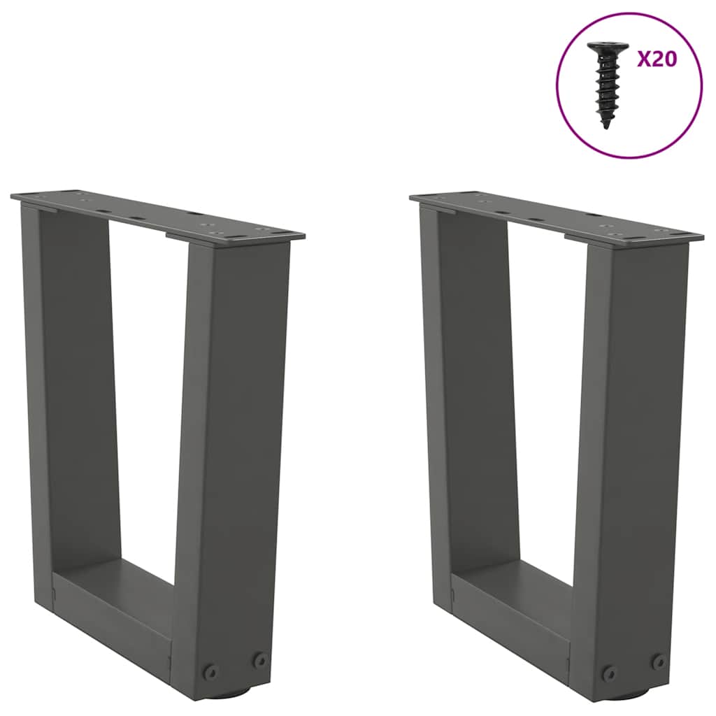 Pés para mesa de centro em v, 2 peças, antracite, 40x(30-31,3) cm, aço