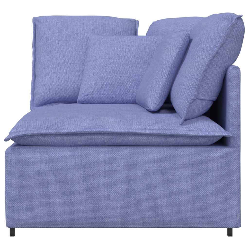 Módulo de canto para sofá modular com almofadas, azul jeans, 100 cm