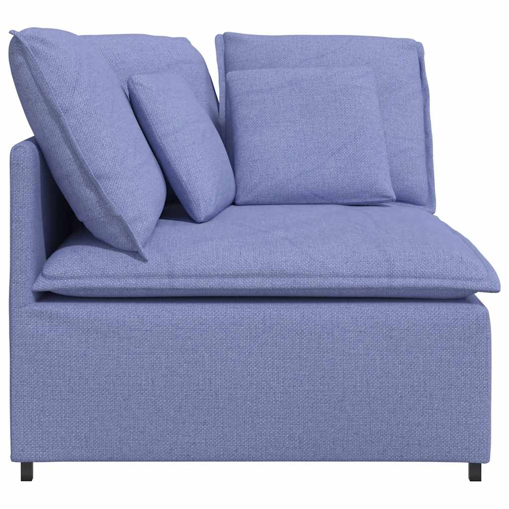 Módulo de canto para sofá modular com almofadas, azul jeans, 100 cm