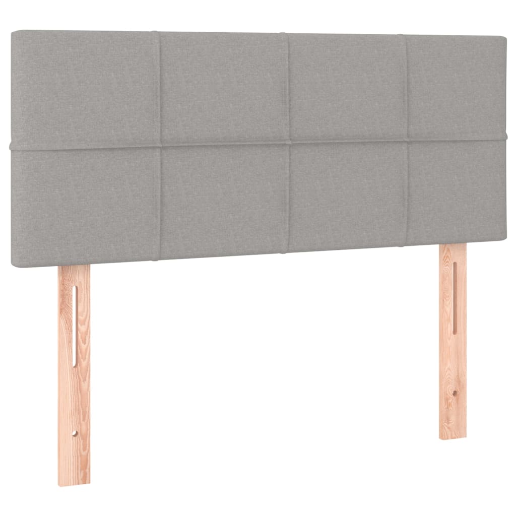 Cabeceira de cama c/ luzes LED tecido 90x5x78/88 cm cinza-claro