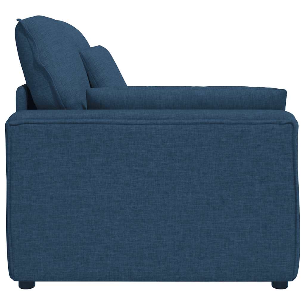 Módulo de extremidade de apoio de braço para sofá modular com almofadas, azul, 100 cm