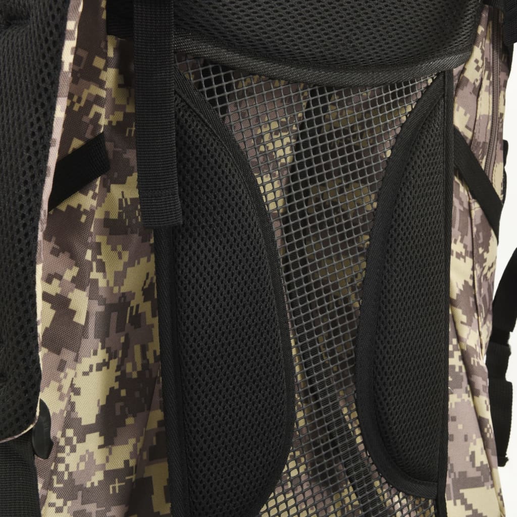 Mochila para caminhadas 60 l tecido oxford camuflagem castanha