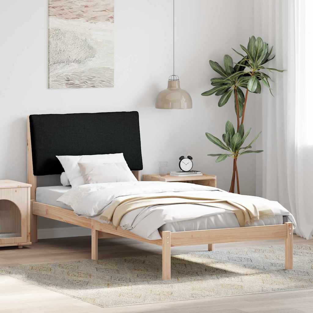 Estrutura da cama com cabeceira castanho e preto 100 x 200 cm