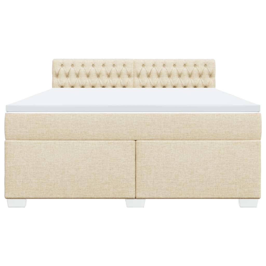 Cama com molas/colchão 180x200 cm tecido cor creme