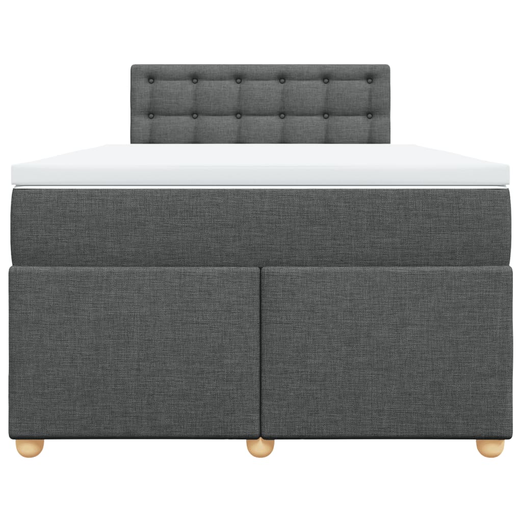 Cama com molas/colchão 120x200 cm tecido cinzento-escuro