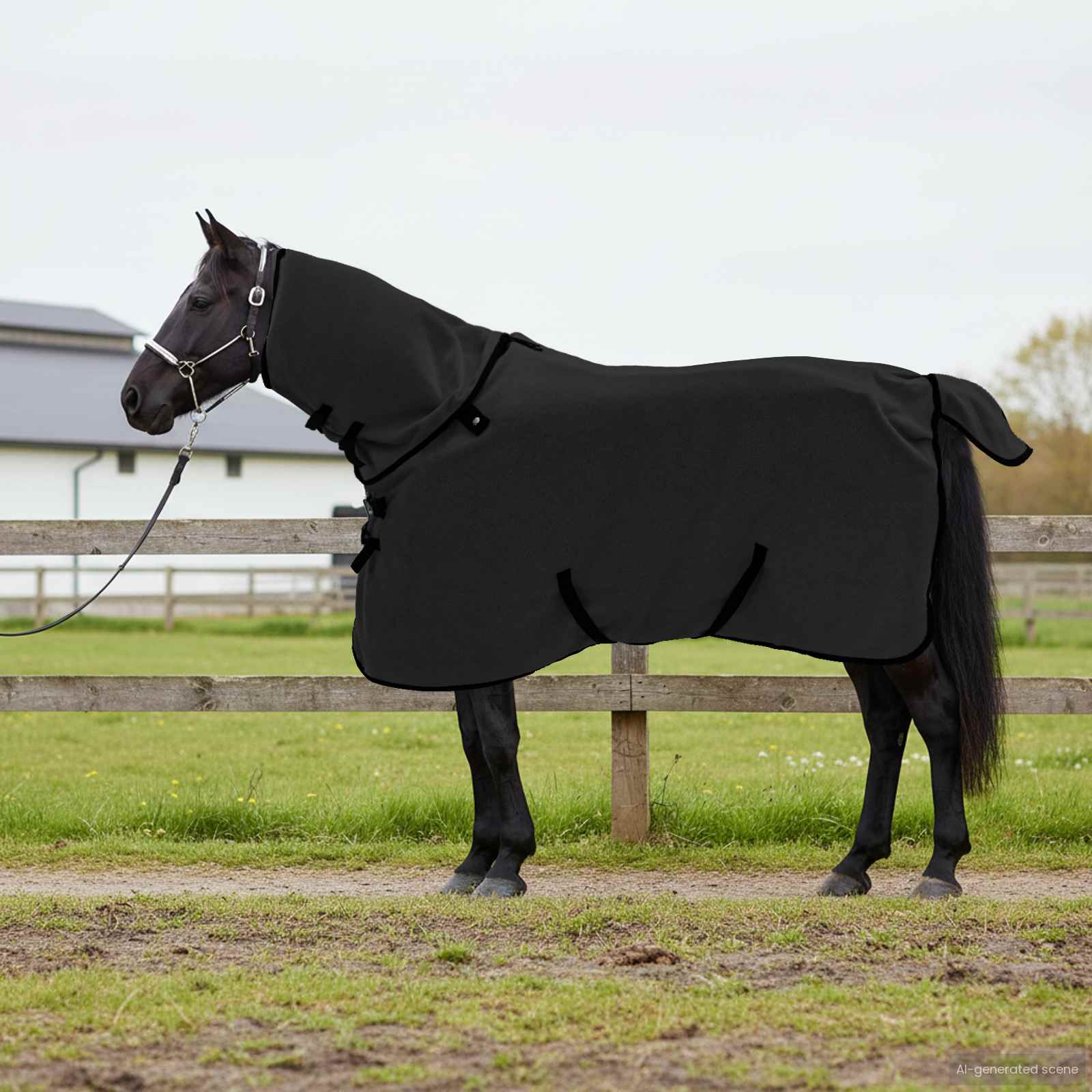 Cobertor de cavalo preto 105 cm poliéster