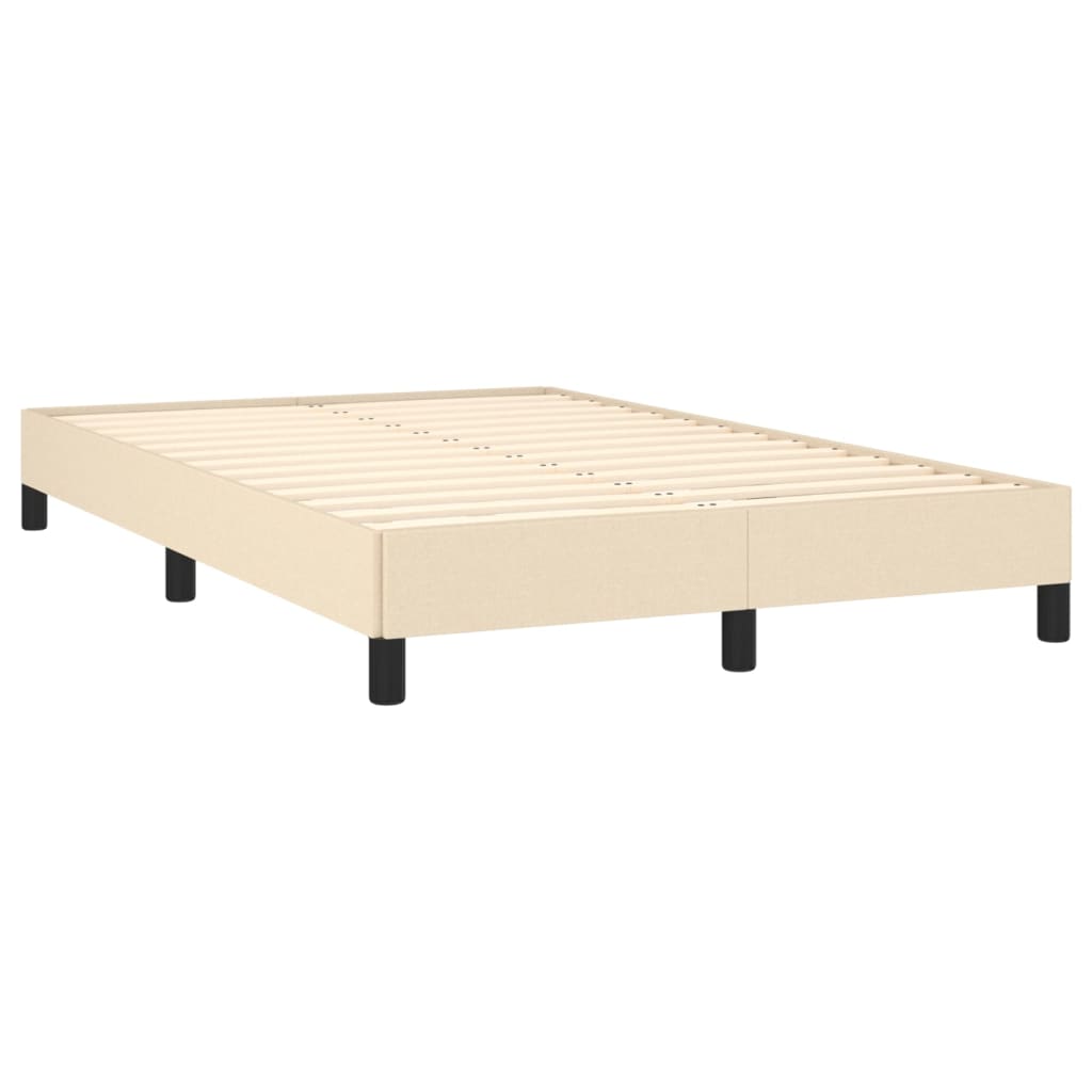 Estrutura de cama sem colchão 120x190 cm tecido creme