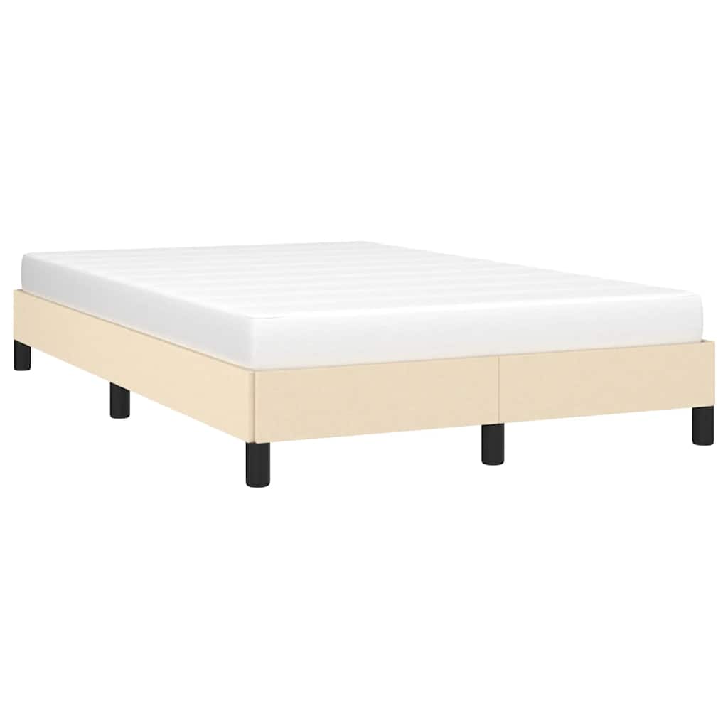 Estrutura de cama sem colchão 120x190 cm tecido creme